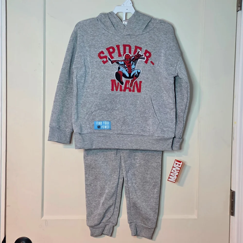 Marvel - Gray Spider-Man Hoodie and Pants Toddler Boy Set